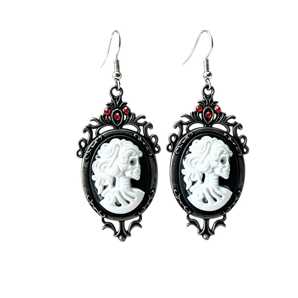 Wholesale Zinc Alloy Skull Queen Earrings Vintage Fashion Jewelry Accessory