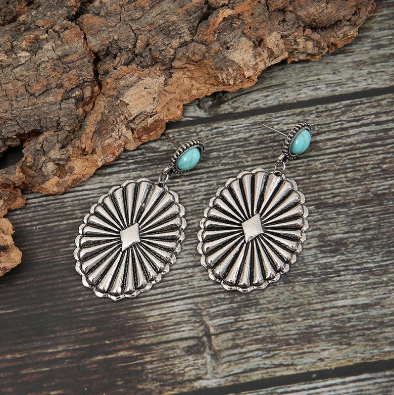 Wholesale n Turquoise Earrings Western United States Celtic Totem Water Drop Turquoise Earrings