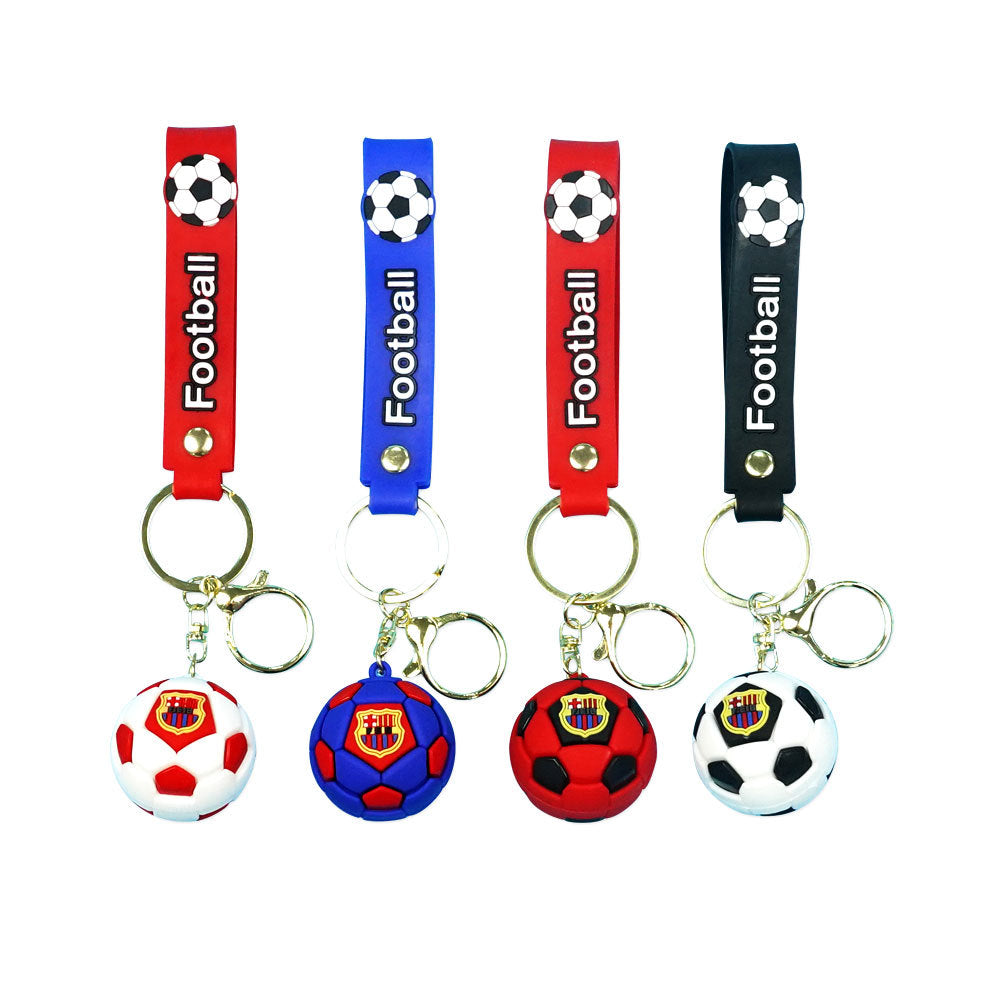 Wholesale Design Football Keychain PVC Material Car Key Accessory Bag Charm for Couples