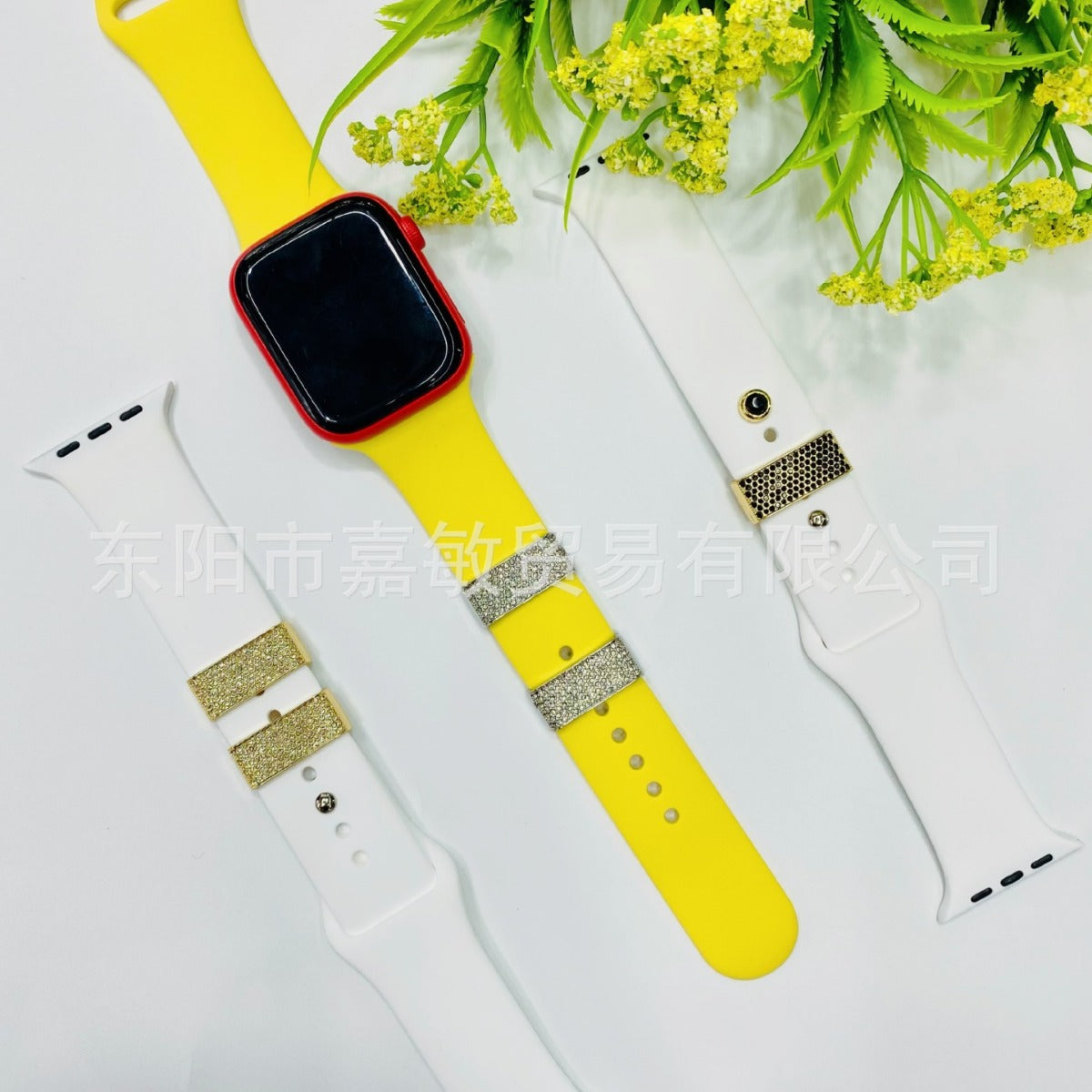 Wholesale New Style 110-Piece Wide Decorative Studs with Rhinestones Suitable for Silicone Watch Strap Decoration Rings,  in Stock with Discount and Direct Shipping