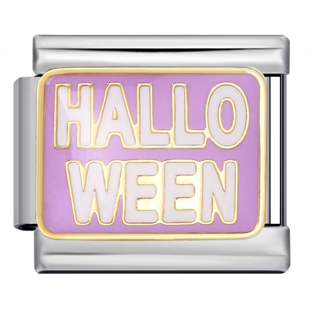 Wholesale Italian Charm Bracelet 9mm DIY Splicing Removable Gothic Halloween Element Stainless Steel Composable Bracelet