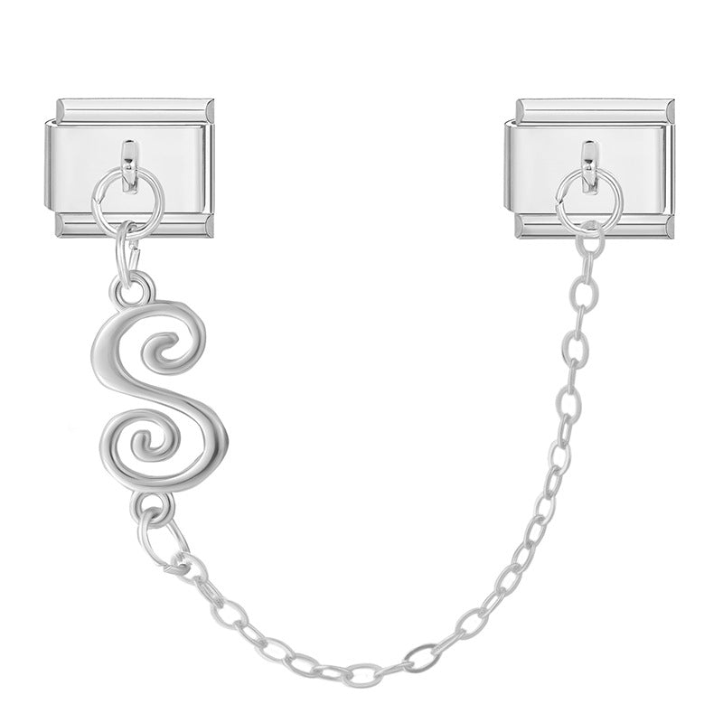 Wholesale  Italian Charm Bracelet 9mm DIY Splicing Light Luxury Double Pendant Stainless Steel Composable Bracelet