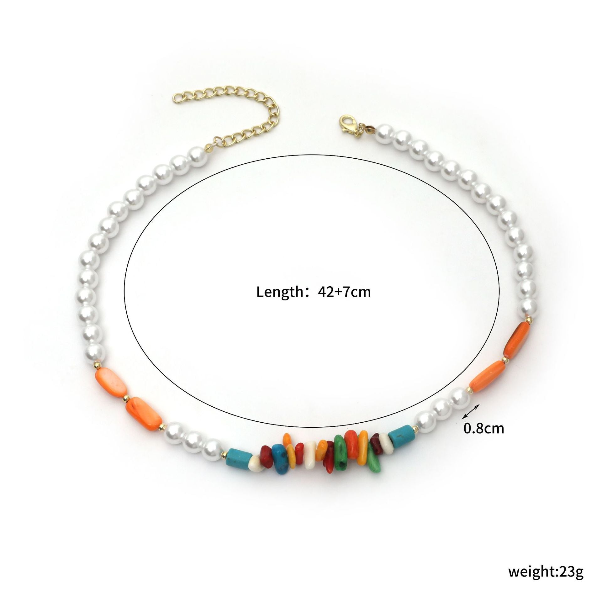 Wholesale Colorful Pearl Crystal Polymer Clay Beaded Necklace ACC-NE-ManYi004