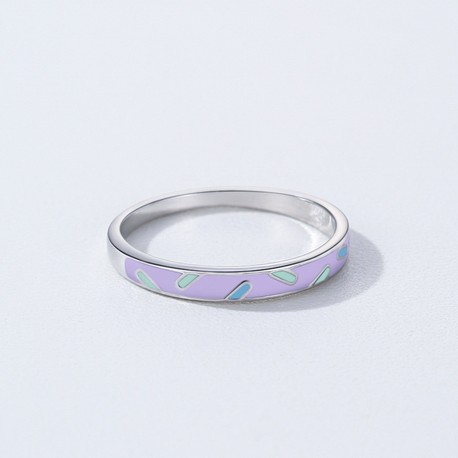 Wholesale S925 Sterling Silver  Purple Enamel Ring