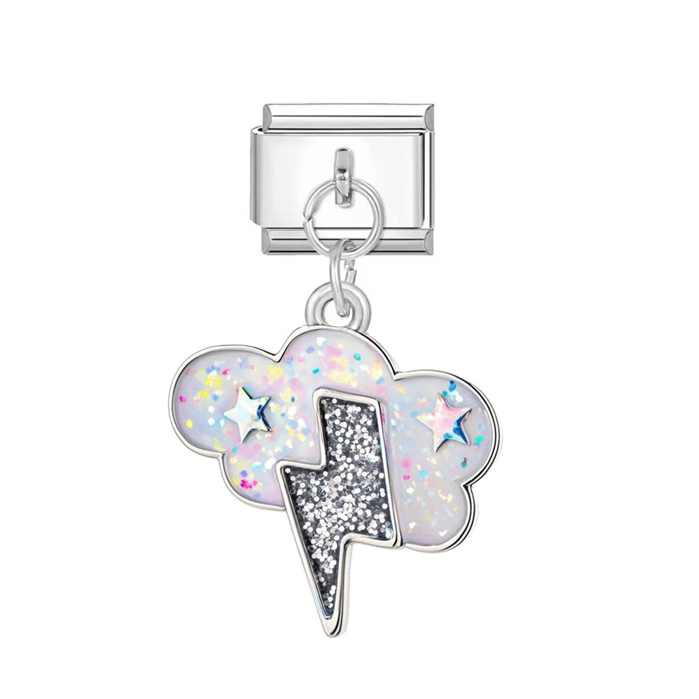 Wholesale  Italian Charm Bracelet 9mm DIY Star Cloud Series Creative Stainless Steel Composable Bracelet