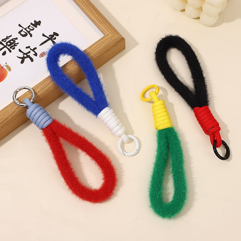 Wholesale hand-woven plush rope Keychains