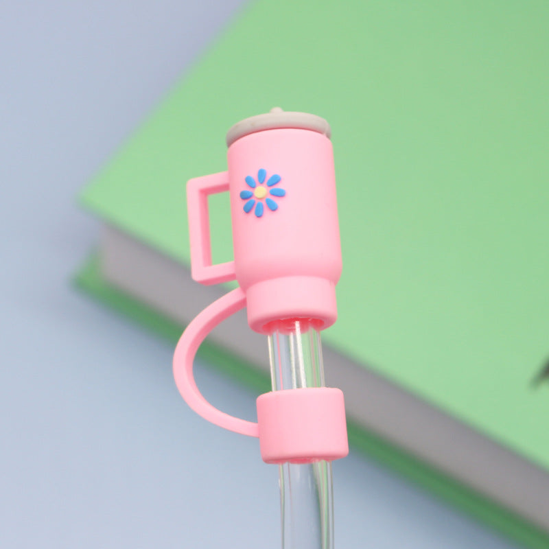 Wholesale 10pcs Silicone 10mm Color Tea Cup Straw Tube Cap ACC-SCR-LengXing001