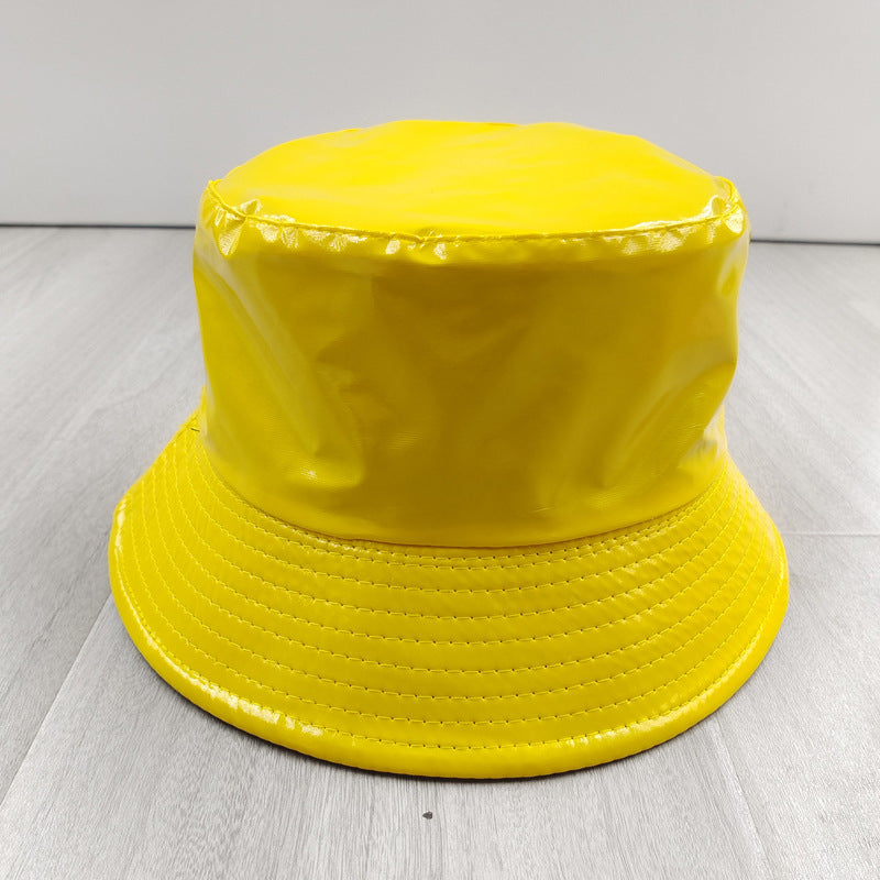 Wholesale  Leather Fisherman Hat Multicolor Trendy Sunscreen Waterproof Basin Hat Bucket Hat