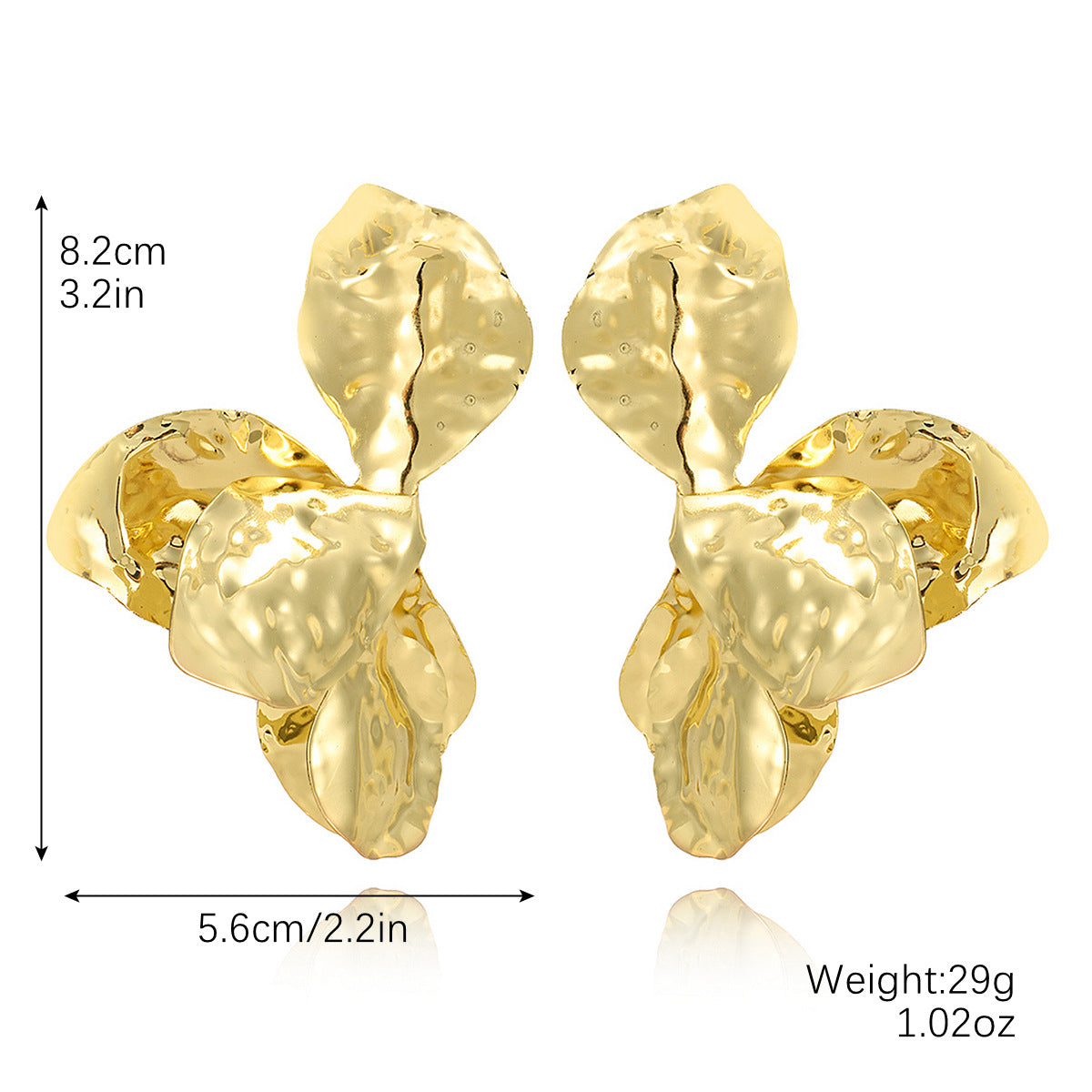 Wholesale  geometric niche exaggerated metal earrings