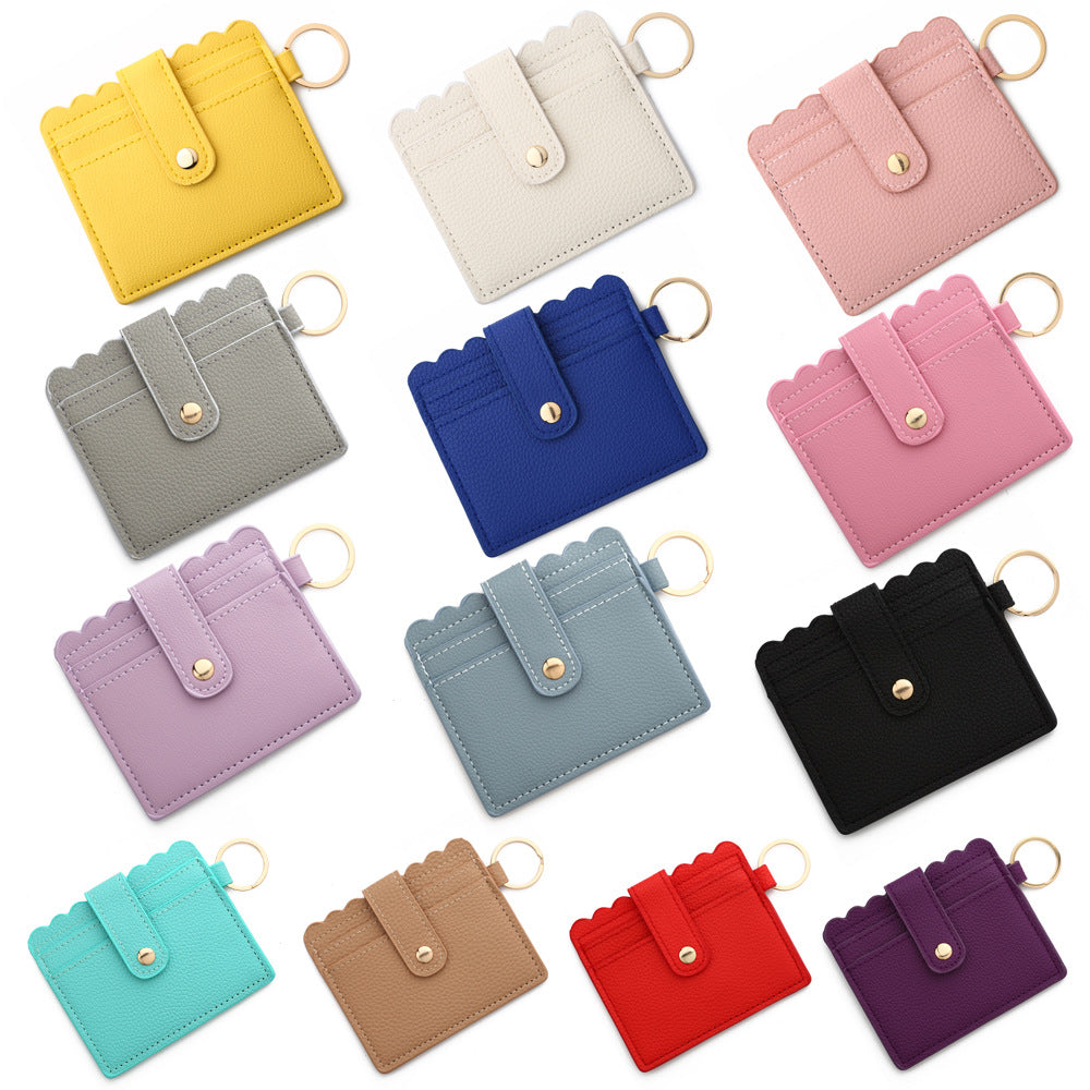 Wholesale Pu LeatherMultiple Card Slots Wristlet Keychain