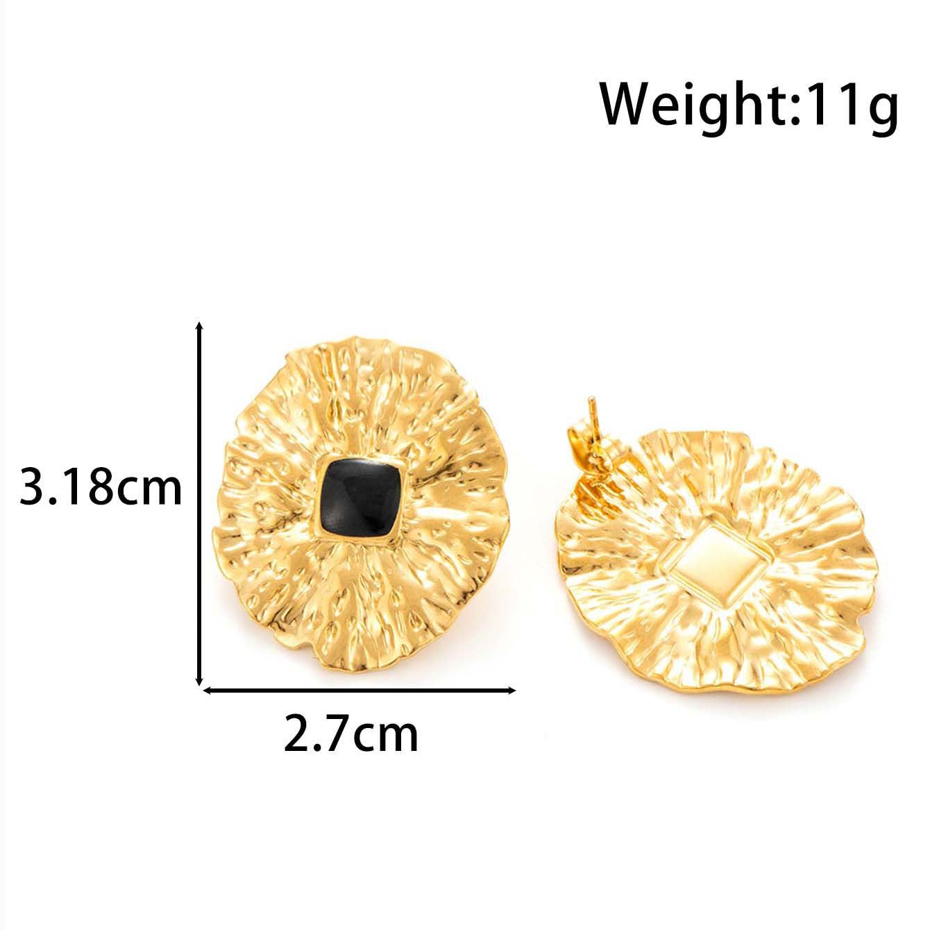 Wholesale Titanium Steel  Geometric Oil Dropping Light Luxury Retro  Earrings