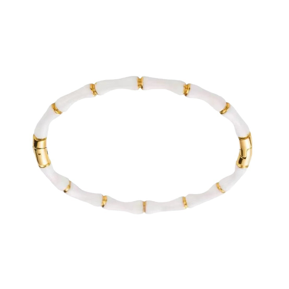 Wholesale Stainless steel bamboo bracelet plated with 18k gold