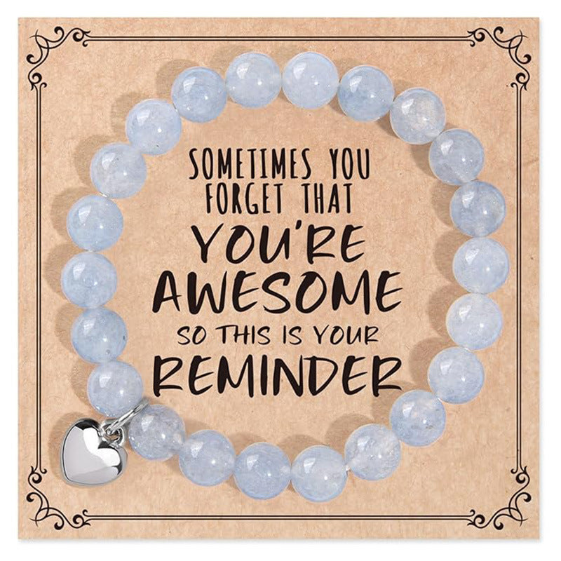 Wholesale Natural stone heart beaded bracelet