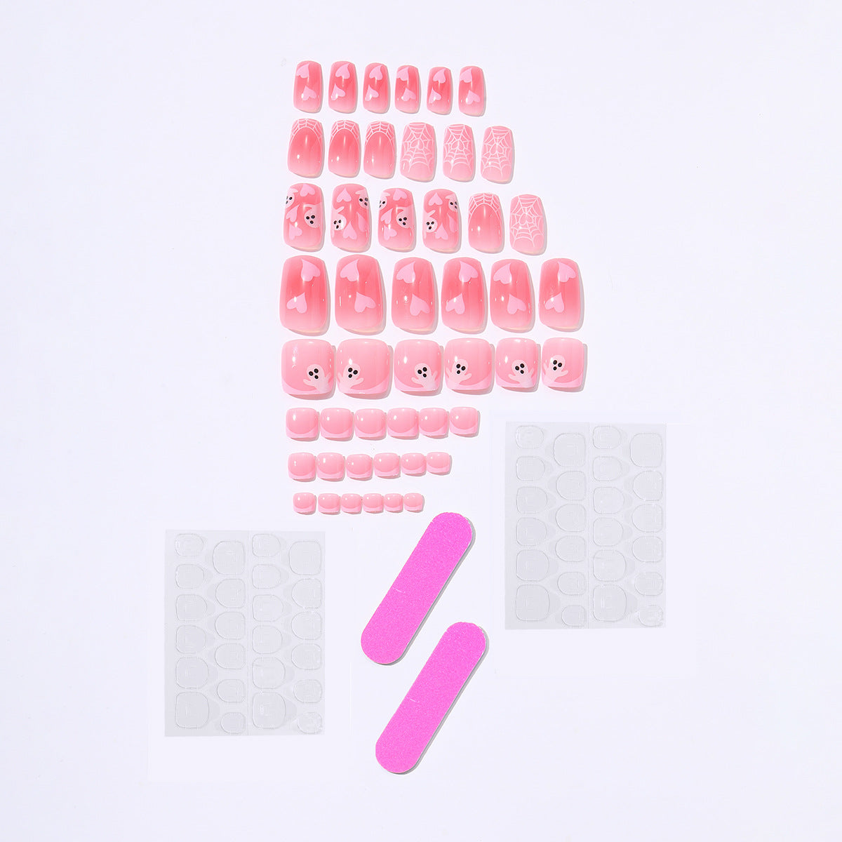 Wholesale 24 Pieces/  box  Heart web Nails Kits Nail Stickers