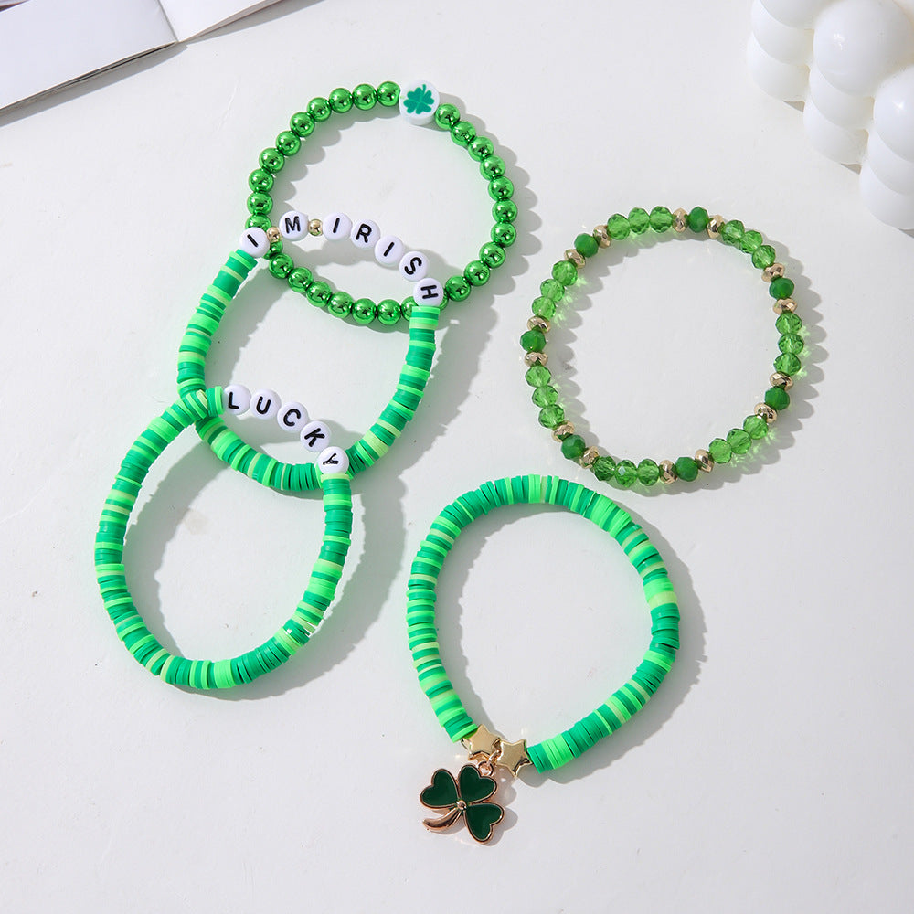 Wholesale St. Patrick's Day Letter Bracelet Set