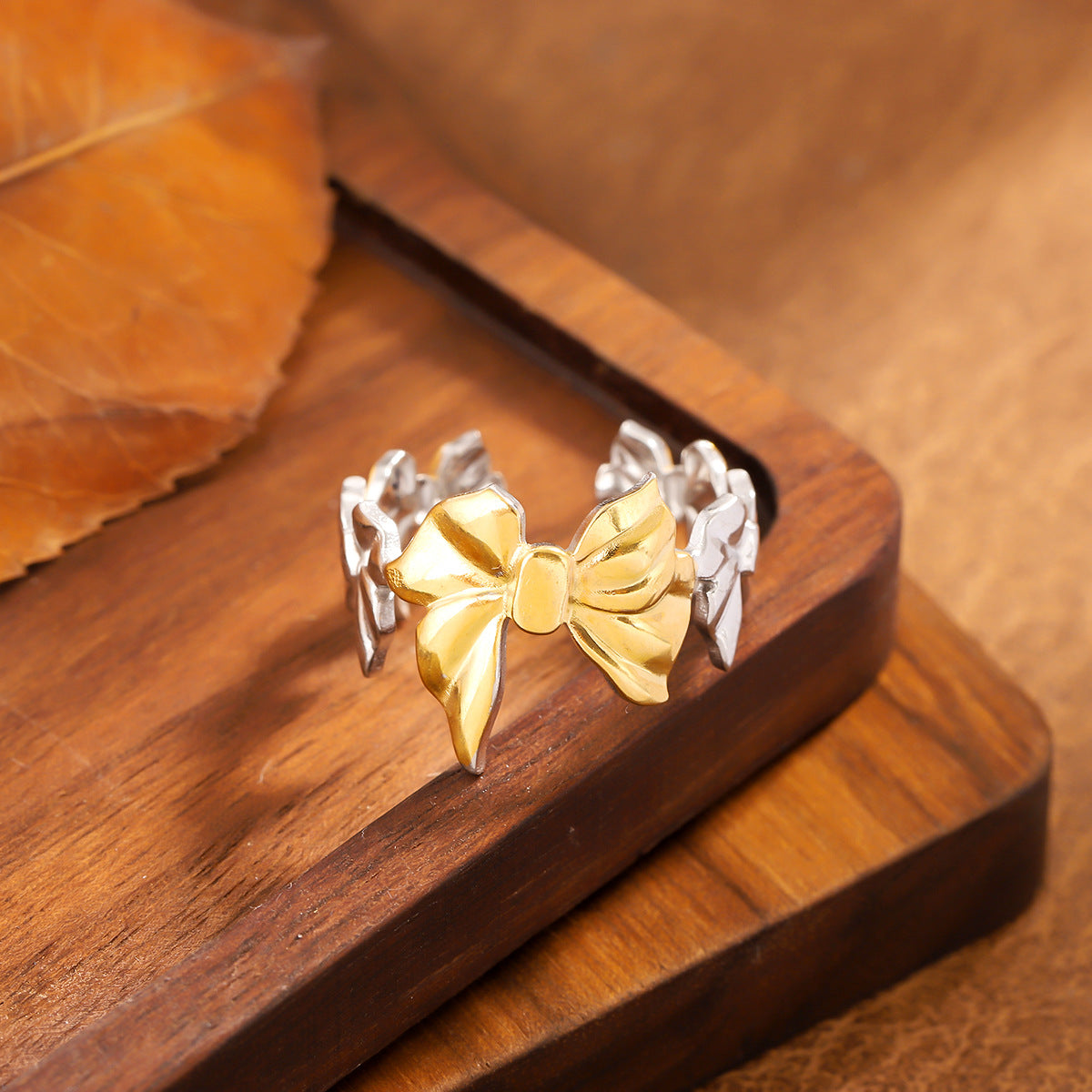 Wholesale Stainless Steel Geometric Open Wide-Band Ring