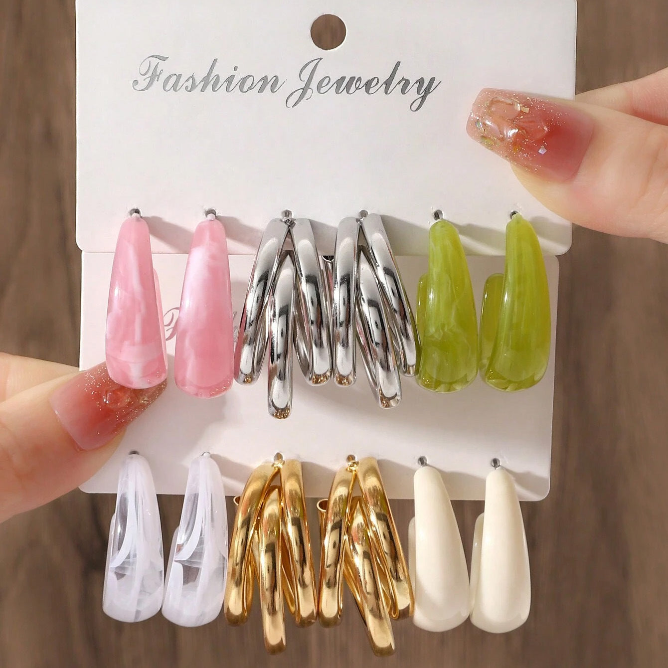 Wholesale  Alloy Earrings Square Butterfly Geometric Earrings suit