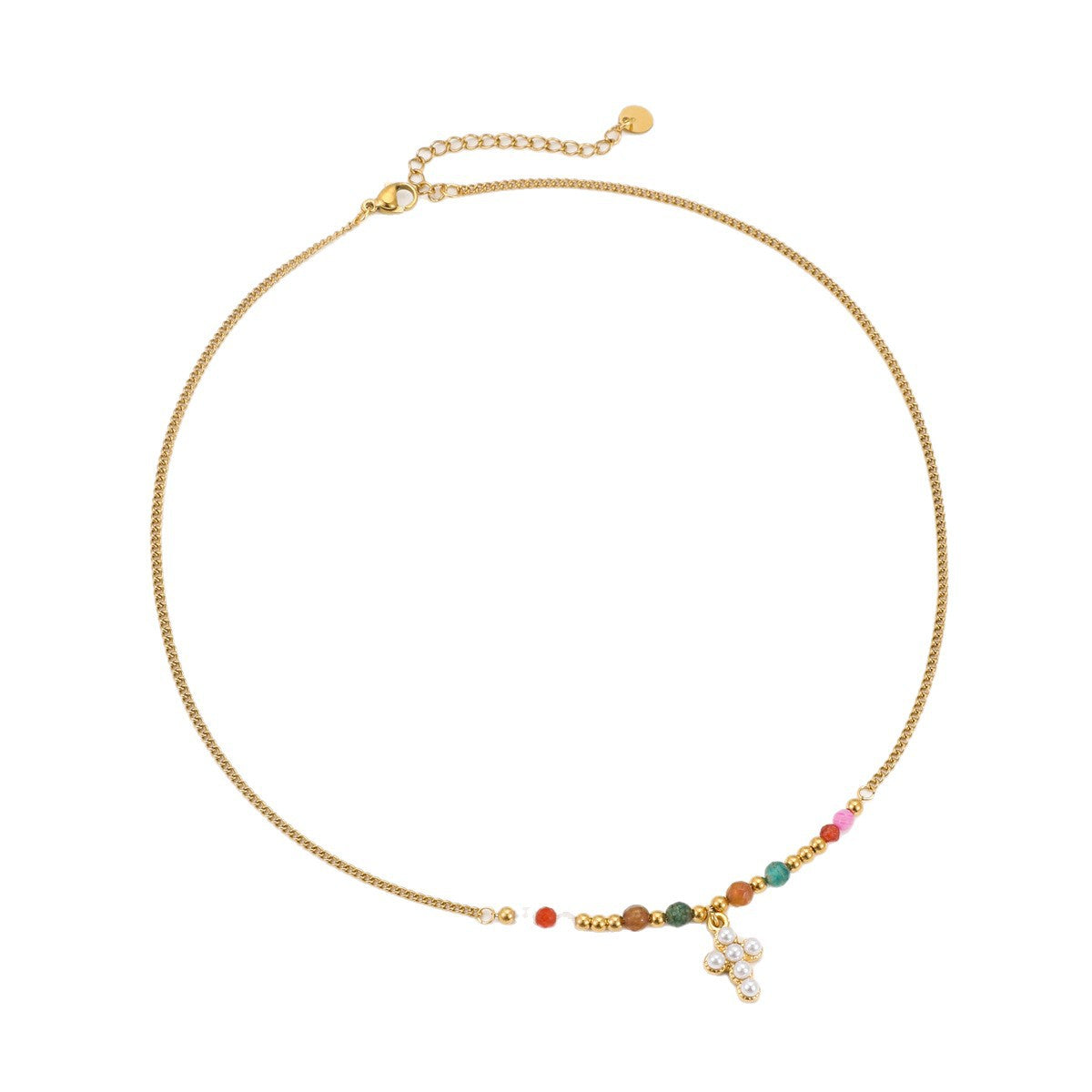 Wholesale Instagram Style Vintage Sun and Cross Necklace