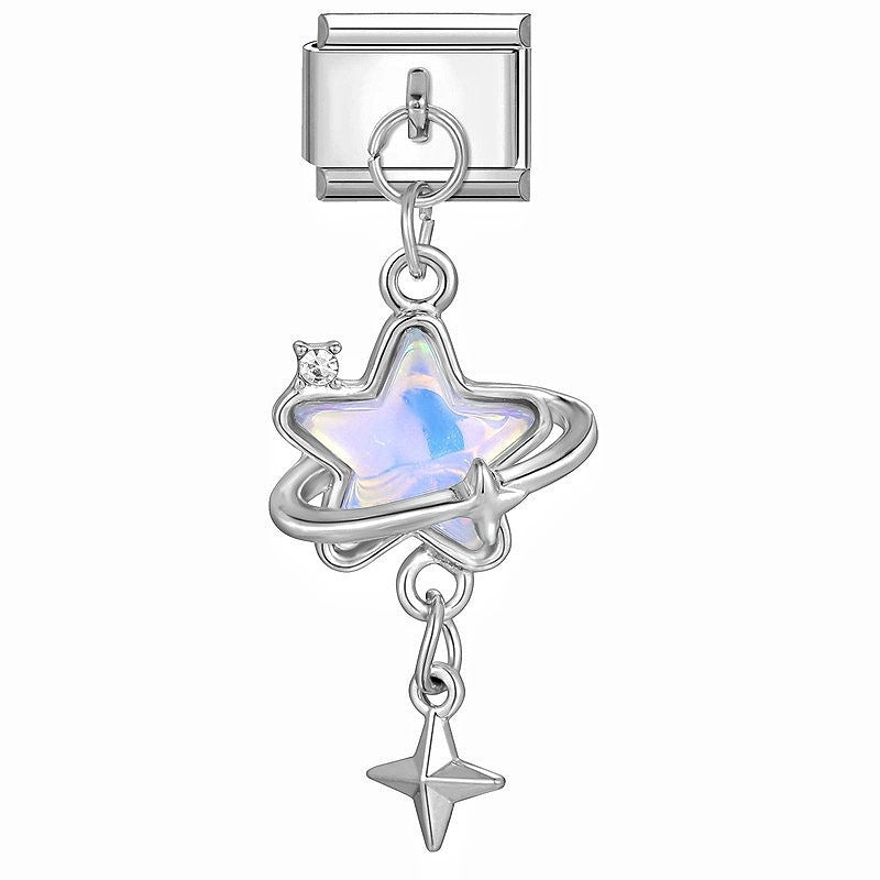 Wholesale Stainless Steel Butterfly Moon Pendant Charm DIY Bracelet Jewelry Making Accessory Boutique Resale