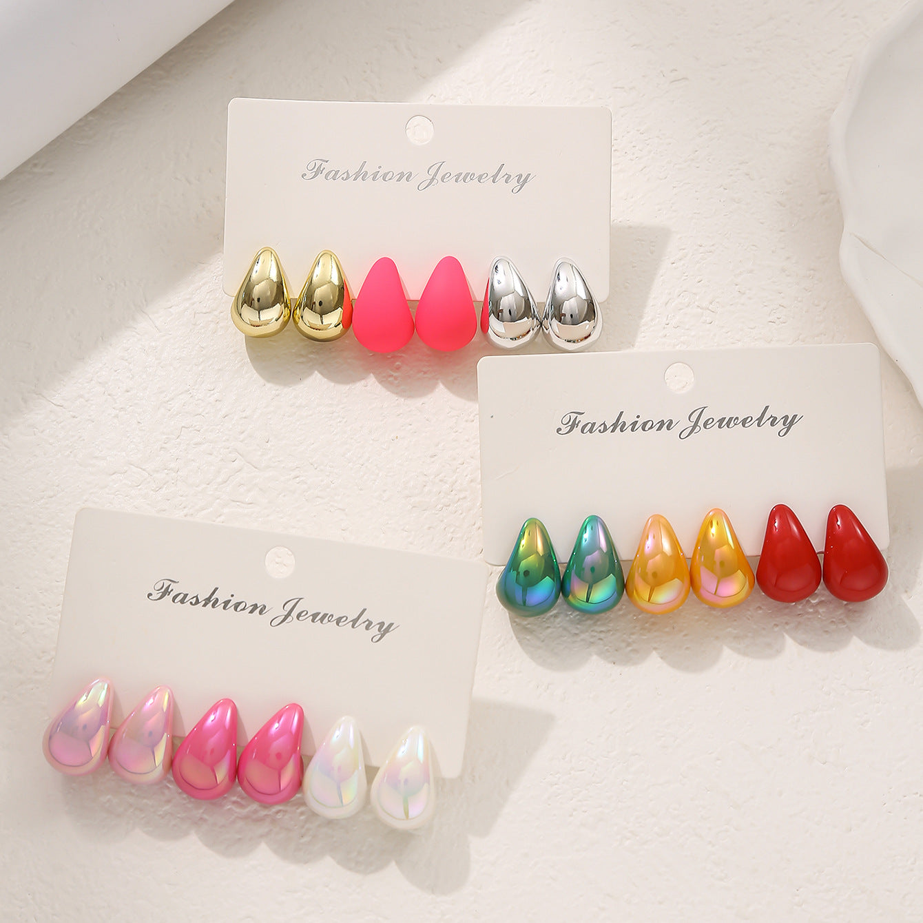 Wholesale Trendy Dopamine Drop Earring Set Stylish Fashion Accessory Mixed Colors Resin Women S Earrings Party Gift