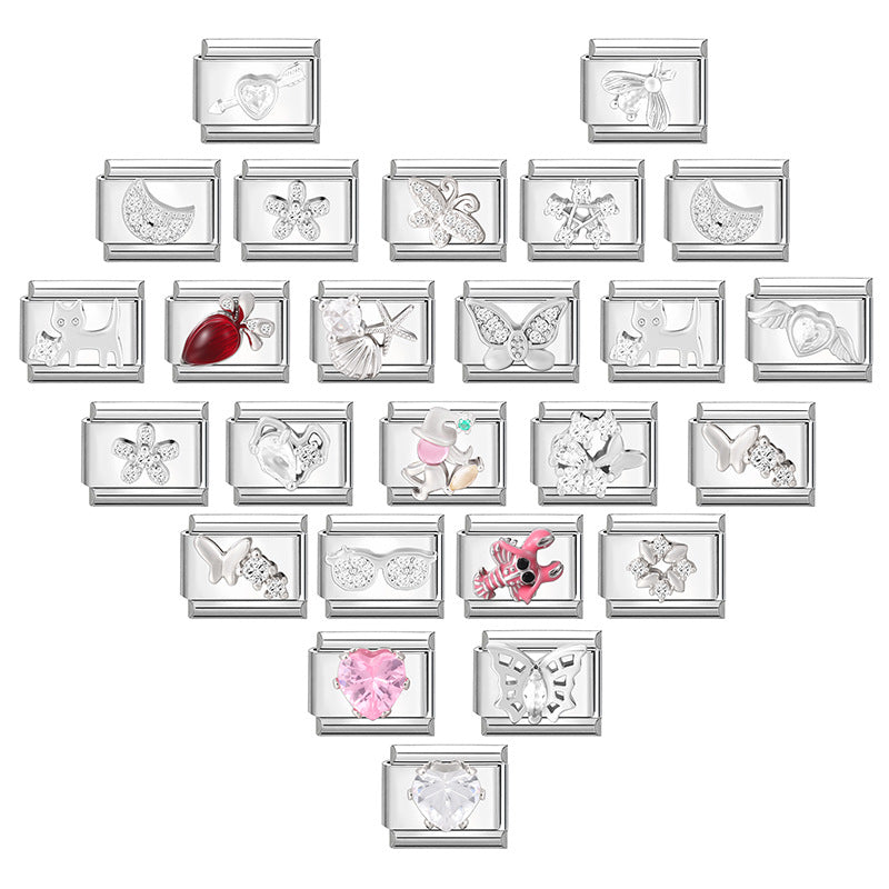 Wholesale 9mm Italian Charm Starter Bracelets DIY Flower Series Stainless Steel Composable Bracelet