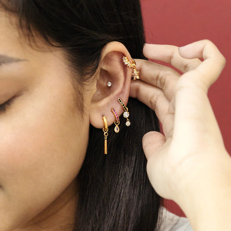 Wholesale S925 Sterling Silver Earrings Charm Bead Pendant Ear Studs ACC-ES-KaNaier005