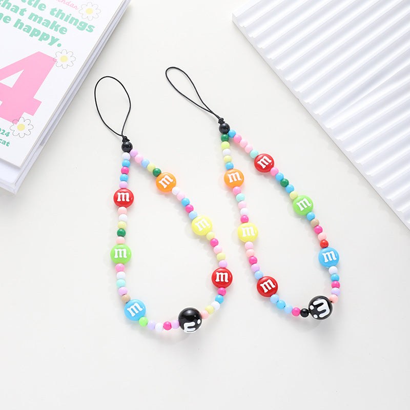 Wholesale Color bead chain lanyard keychain