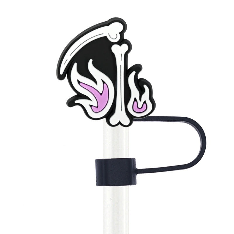 Wholesale Random 100pcs Creative    10mm PVC Soft Straw Tube Cap