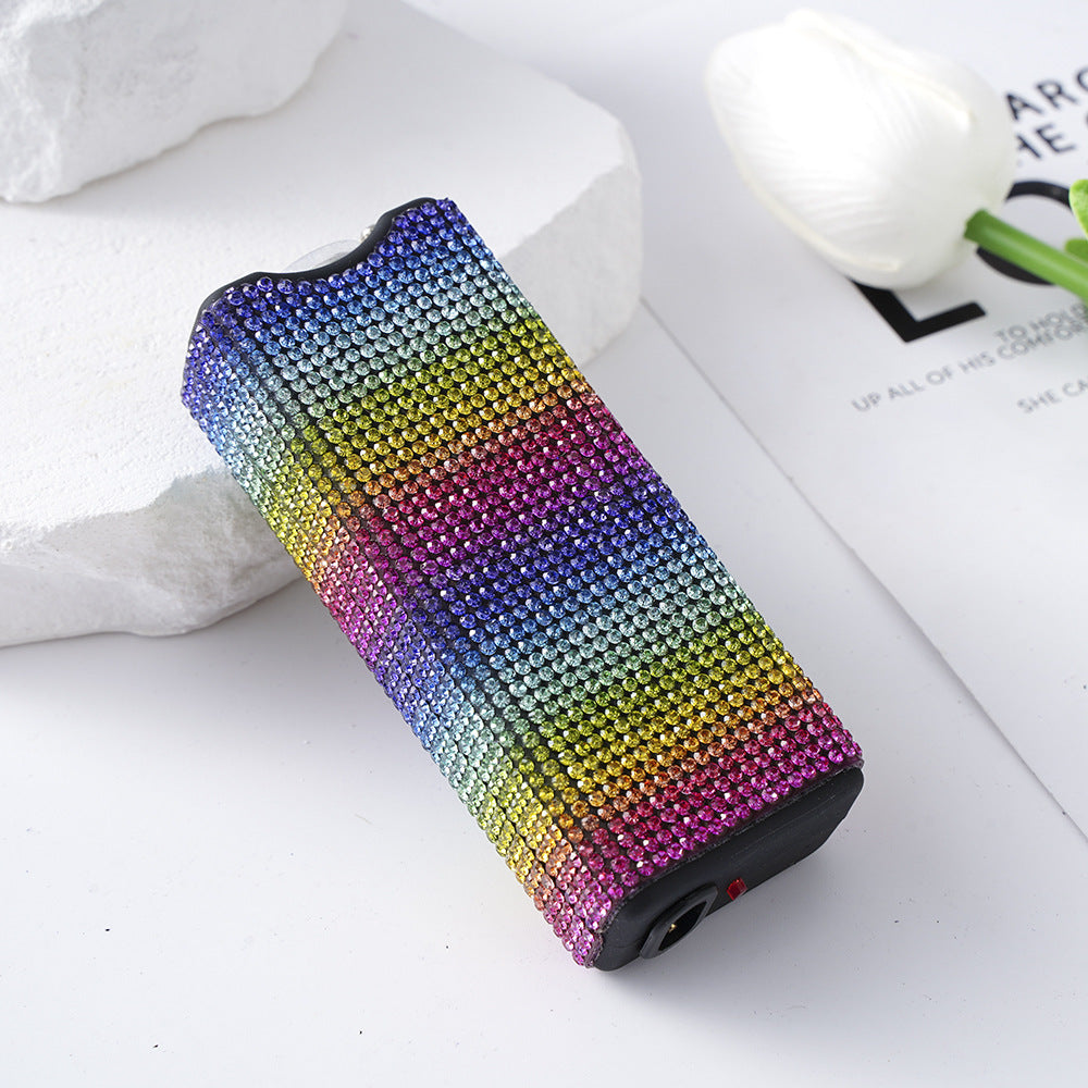 Wholesale Butterfly Sunflower Color Diamond Stickers Multi-function Charging Flashlight Keychain Accessories ACC-KC-ZhiYa064