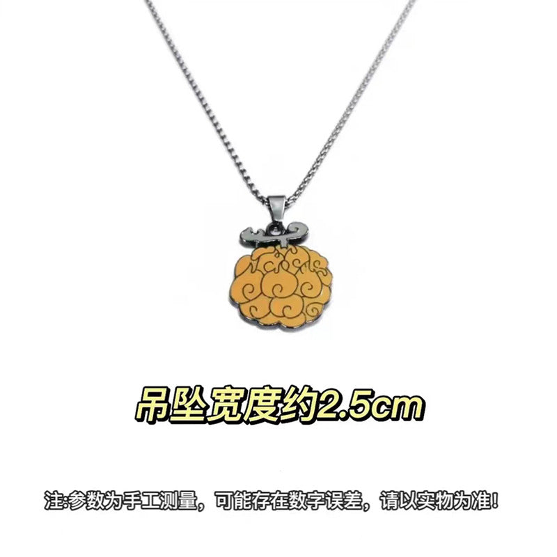Wholesale Stainless steel burning surgery rubber devil fruit alloy necklace