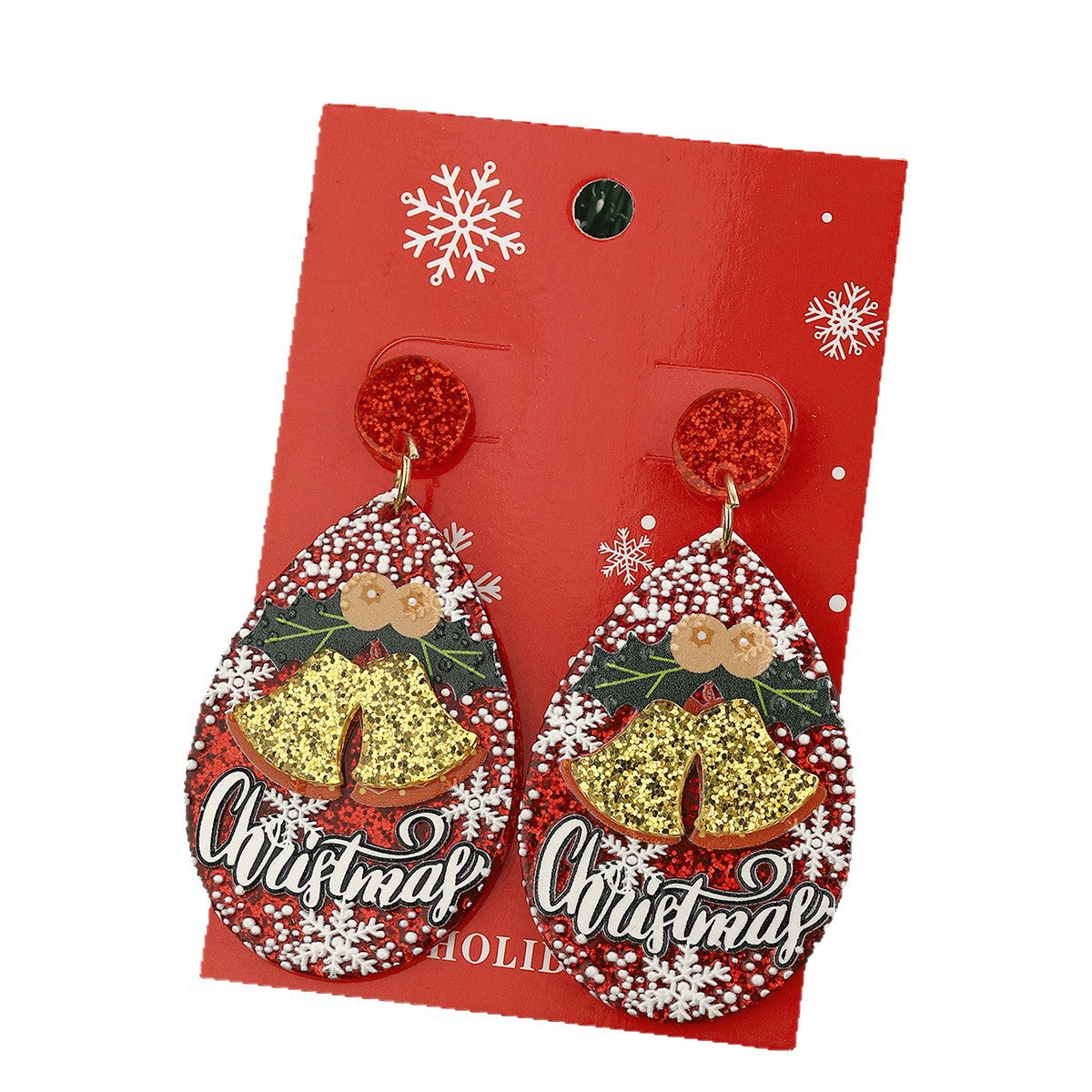 Wholesale Christmas Snowflake Bell Earrings
