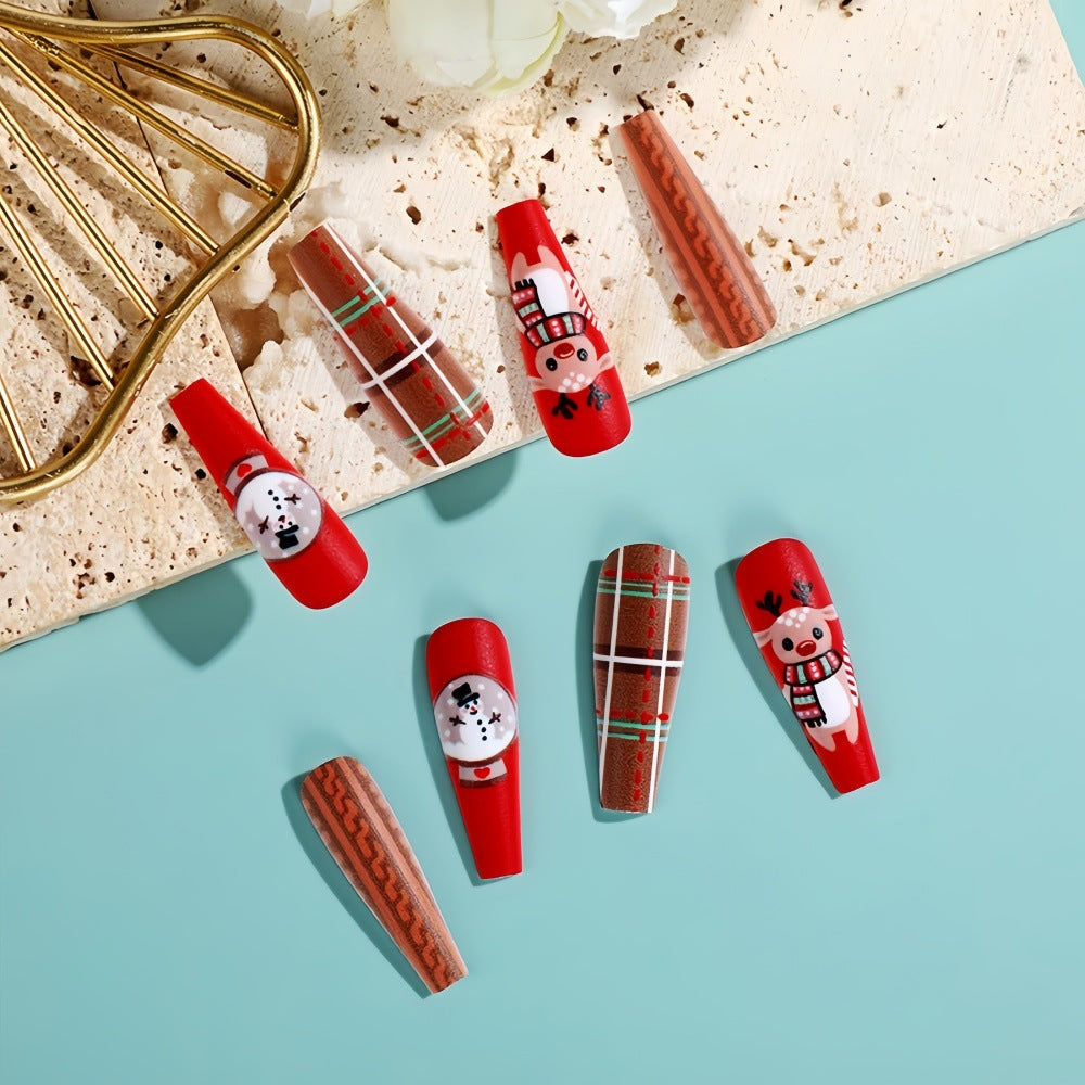 Wholesale 24 Pieces/ box Christmas Puppy Piglet Snowman Nail