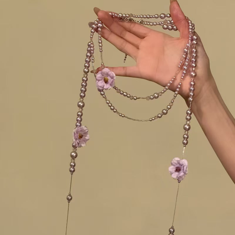 Wholesale Colorful Bead Flower Necklace Summer Vacation Layering Jewelry Fashion Accessory Gift For Women