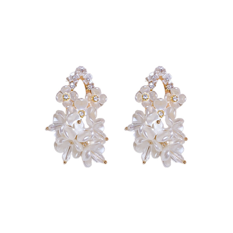 Wholesale Metal Style Pearl Butterfly Flower Tassel Earrings ACC-ES-Fengm001