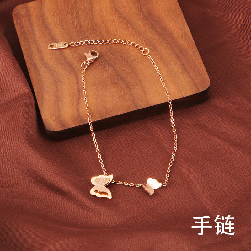 Wholesale Titanium Steel Necklaces Butterfly Necklace ACC-NE-MeiCheng001