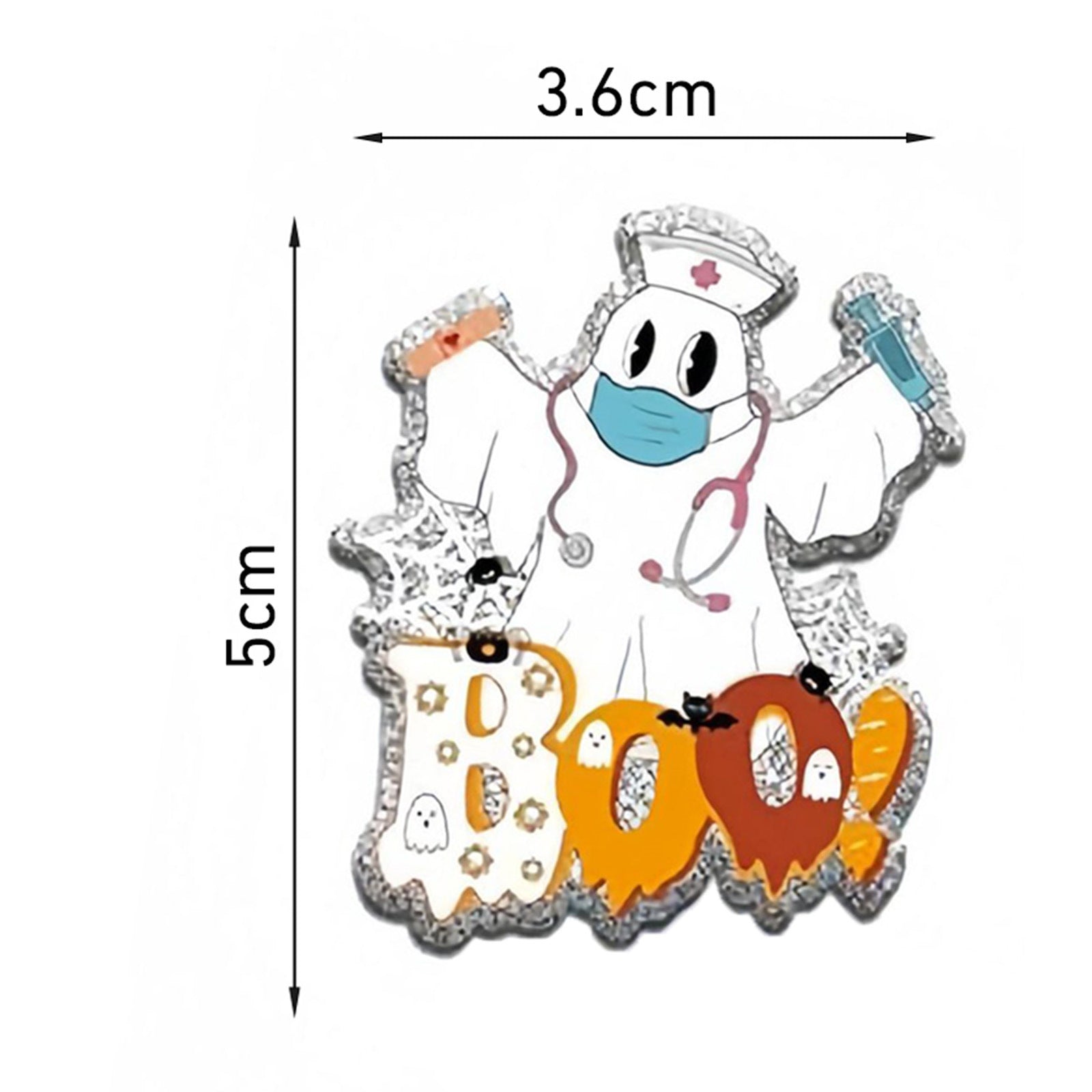 Wholesale Acrylic Retractable Badge Reel Glitter Heart Design Nurse ID Holder