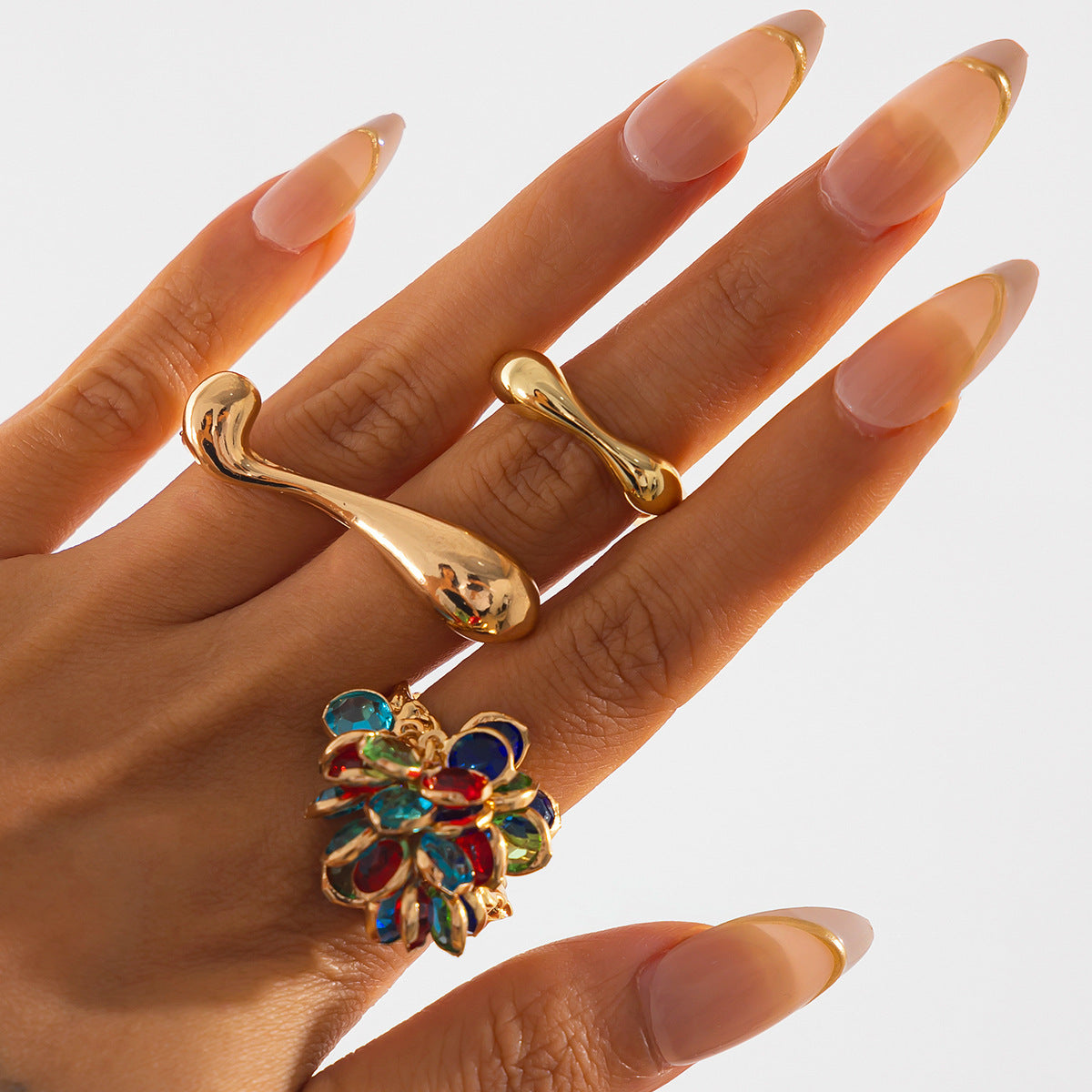 Wholesale Irregular Curve Ring Set