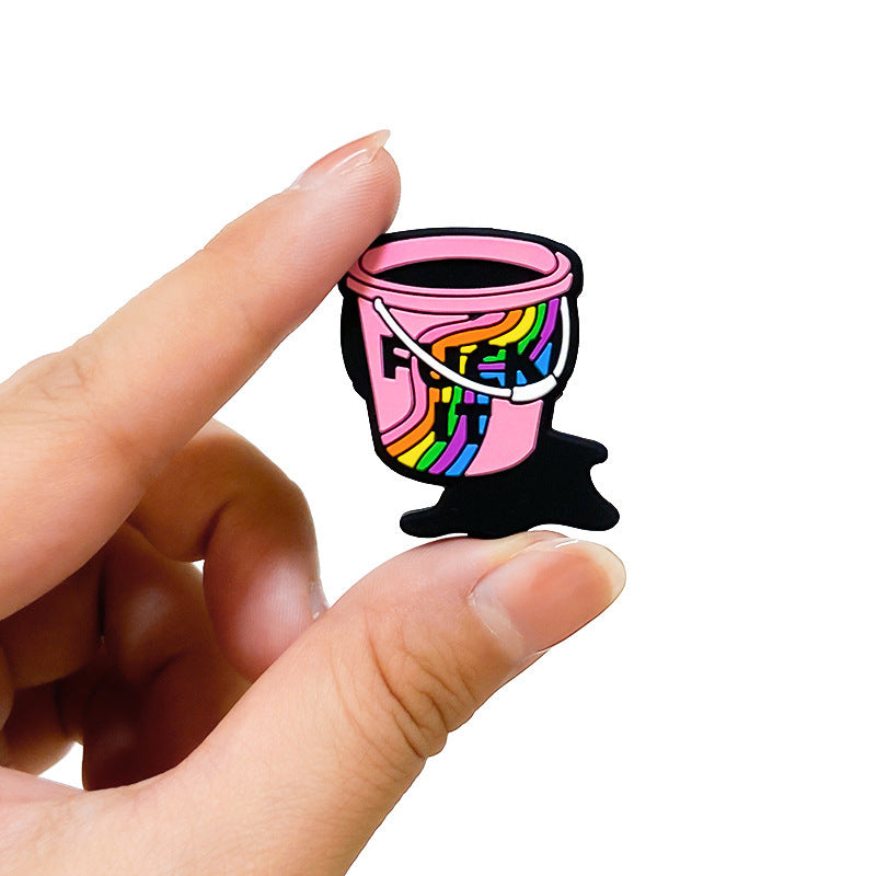 Wholesale 10pcs Color Handheld Bucket  Focal Beads DIY Bead Accessories