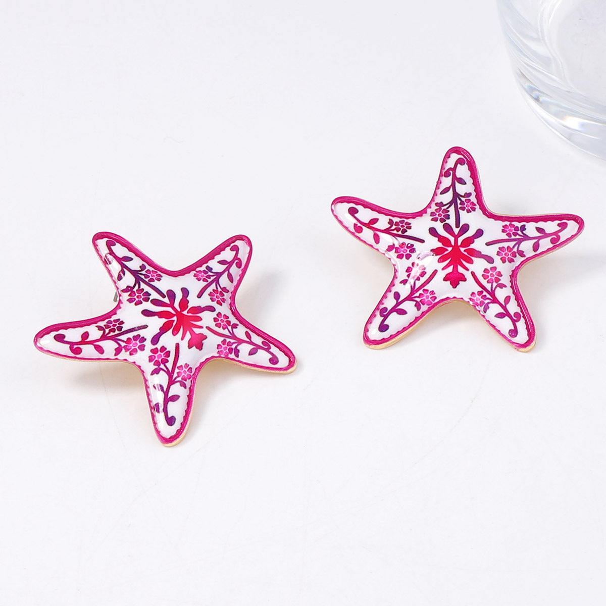 Wholesale  Light Luxury Color Enamel Glaze Alloy Star-shaped Earrings