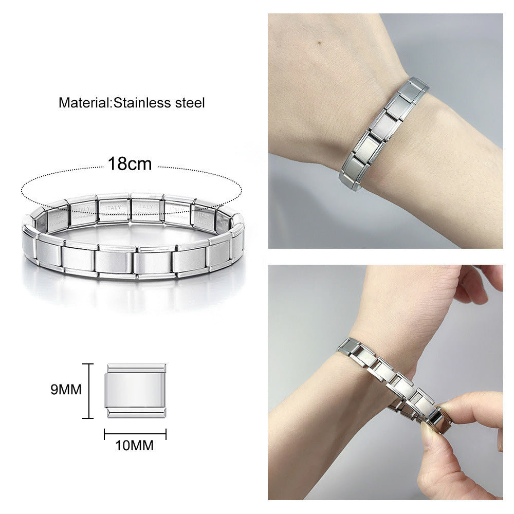Wholesale Italian Charm Bracelet 9mm DIY Splicing Removable Cartoon Stainless Steel Composable Bracelet ACC-BT-QiYing003