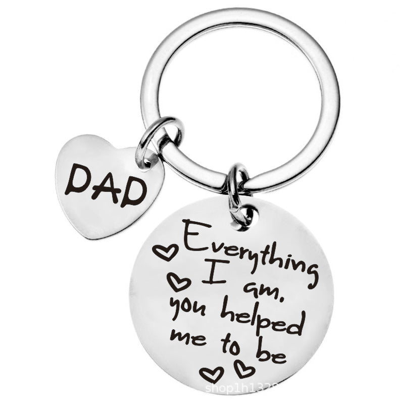 Wholesale Titanium Steel Keychain Creative Father's Day Mother's Day Keychain ACC-KC-Chenz012