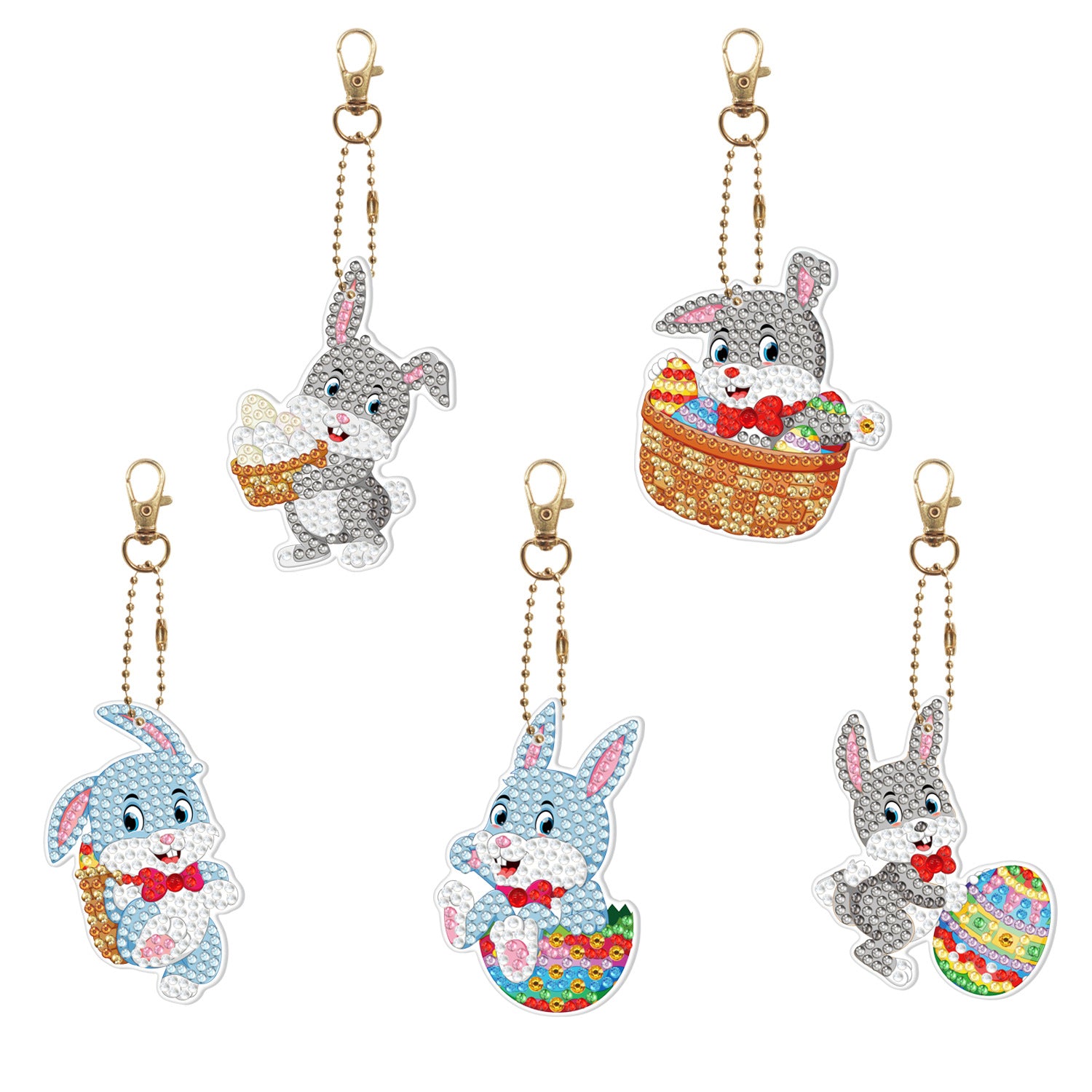 Wholesale Christmas Keychain Handmade Diamond Easter Key Chain ACC-KC-PengDao001
