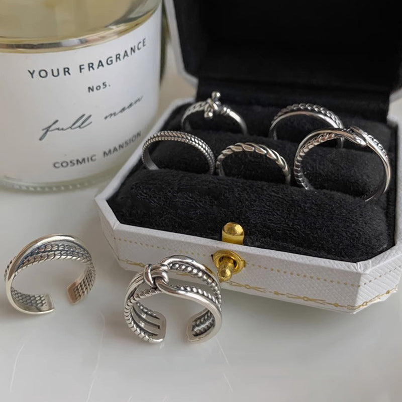 Wholesale Vintage Double Line Ring Open Ring ACC-RS-YaoFeng009