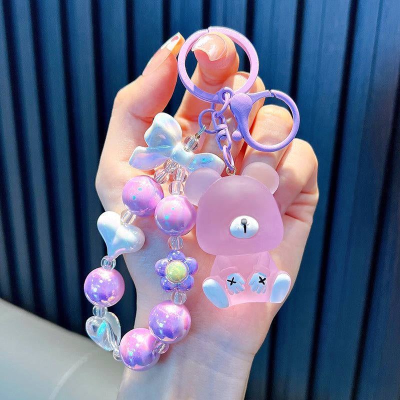 Wholesale Beaded Frosted Bear Keychains ACC-KC-WoAn010