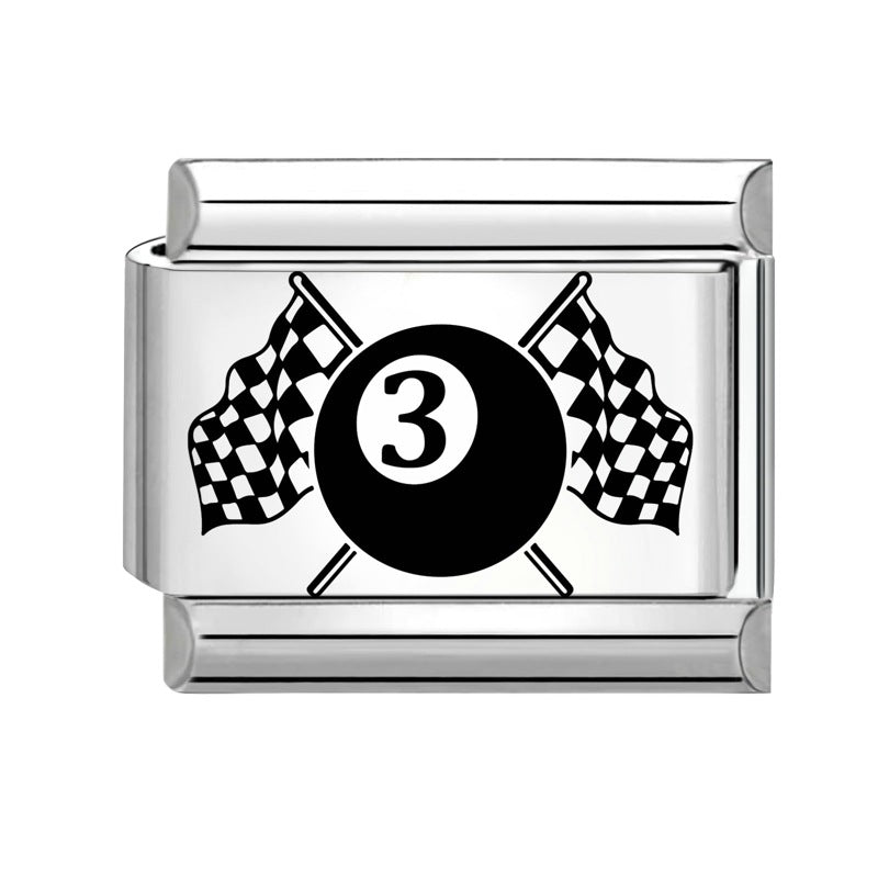 Wholesale 9mm Italian Charm Starter Bracelets DIY Black and White Heart Stainless Steel Composable Bracelet