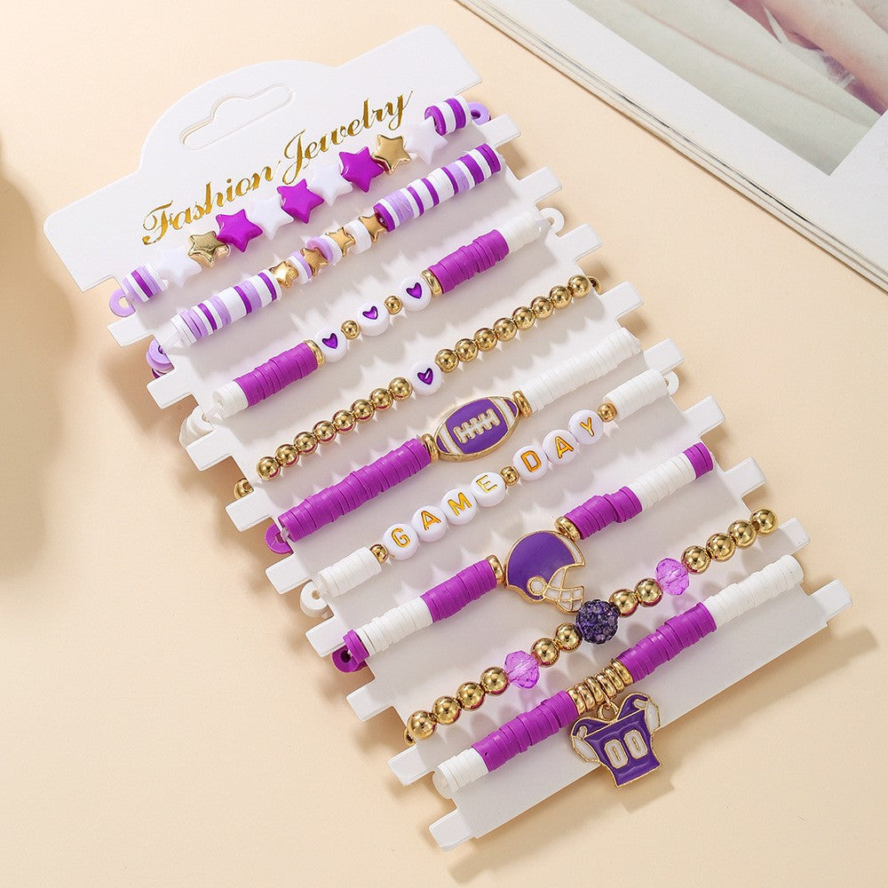 Wholesale Baseball Bracelet 8-piece Soft y Bracelet