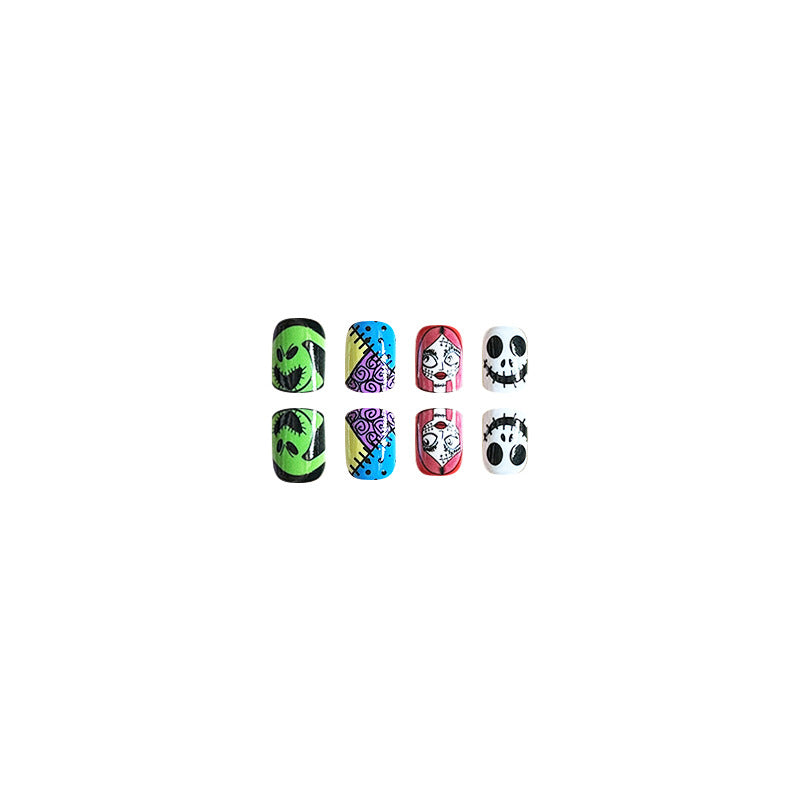 Wholesale 24 Pieces/box Halloween Press-on Nails Kits Nail Stickers ACC-NS-FengLi024