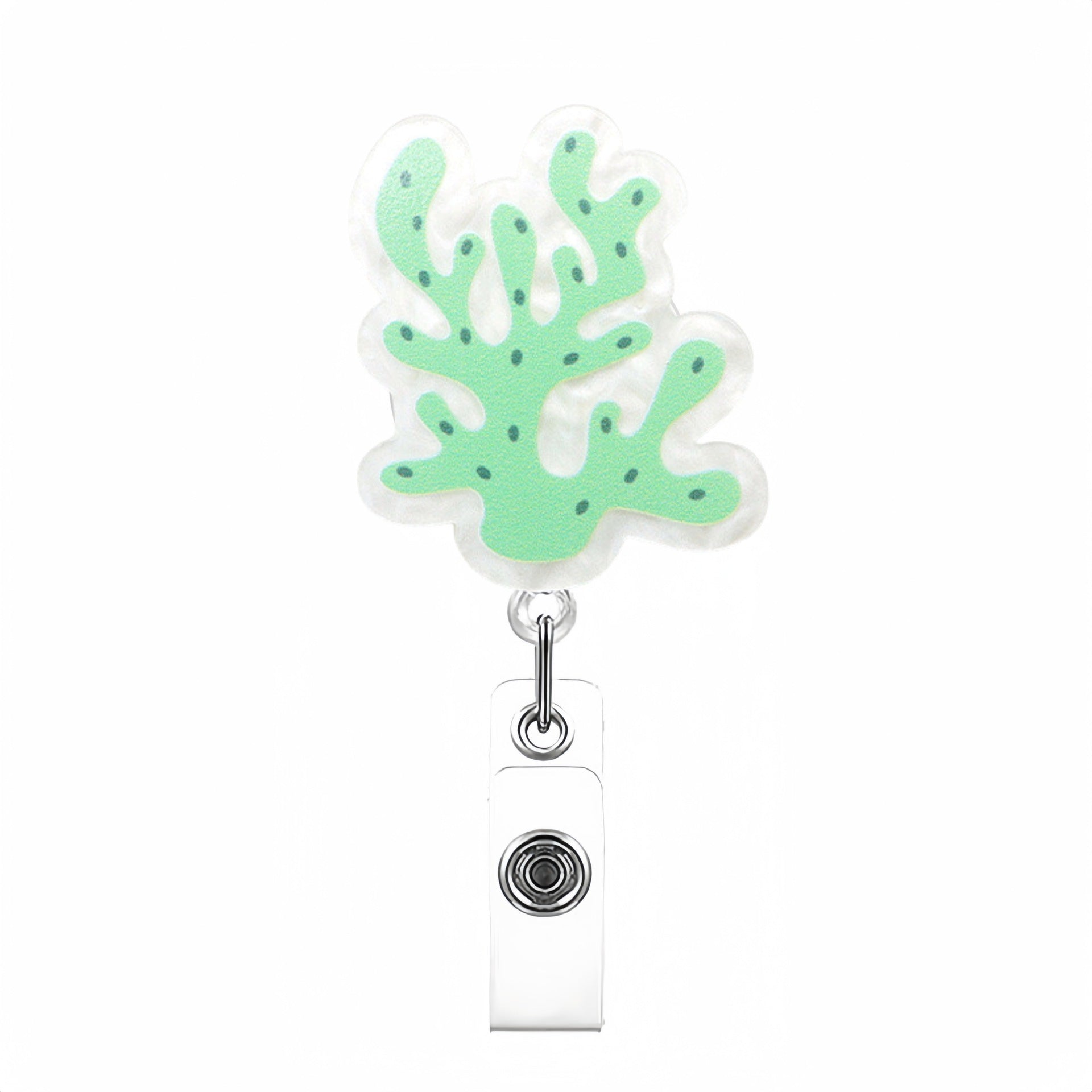 Wholesale Marine Animal Acrylic Shell Dolphin Fish Retractable Rotating Badge Keychain