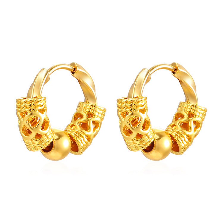 Wholesale Stainless steel Dragon pattern totem earrings