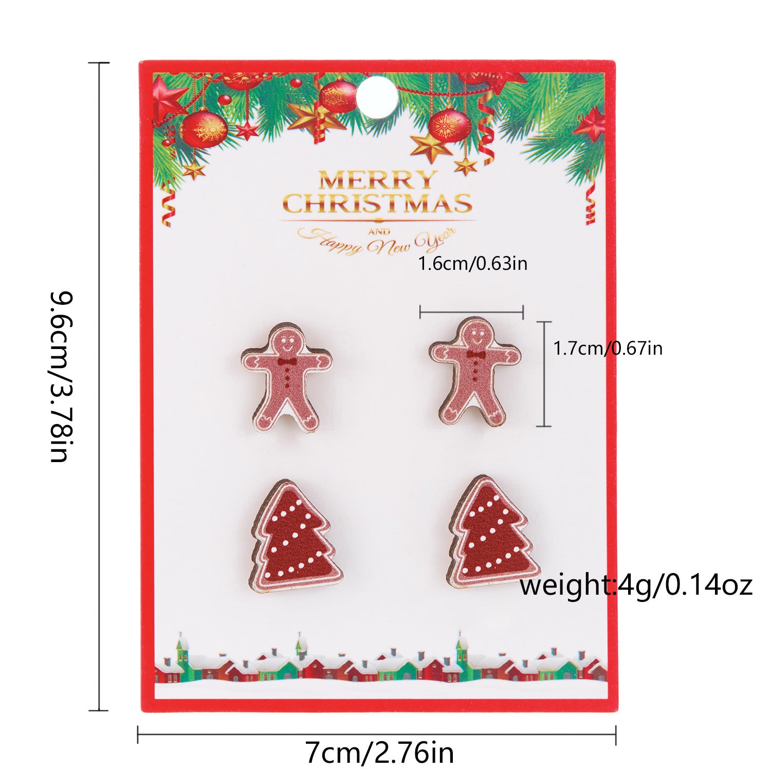 Wholesale Christmas Snowman Snowflake Wood Earrings Set ACC-ES-YingHao001